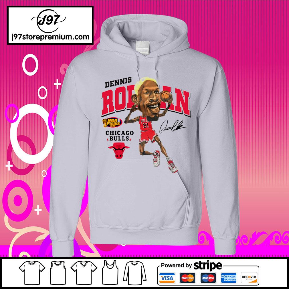 Chicago Bulls Dennis Rodman Text Pic Hooded Sweatshirt