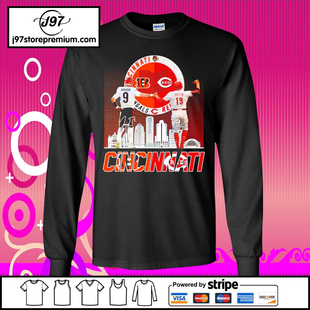 Design cincinnatI bengals vs cincinnatI reds Joe burrow wallpaper joey  votto city signatures Shirt, hoodie, sweater, long sleeve and tank top